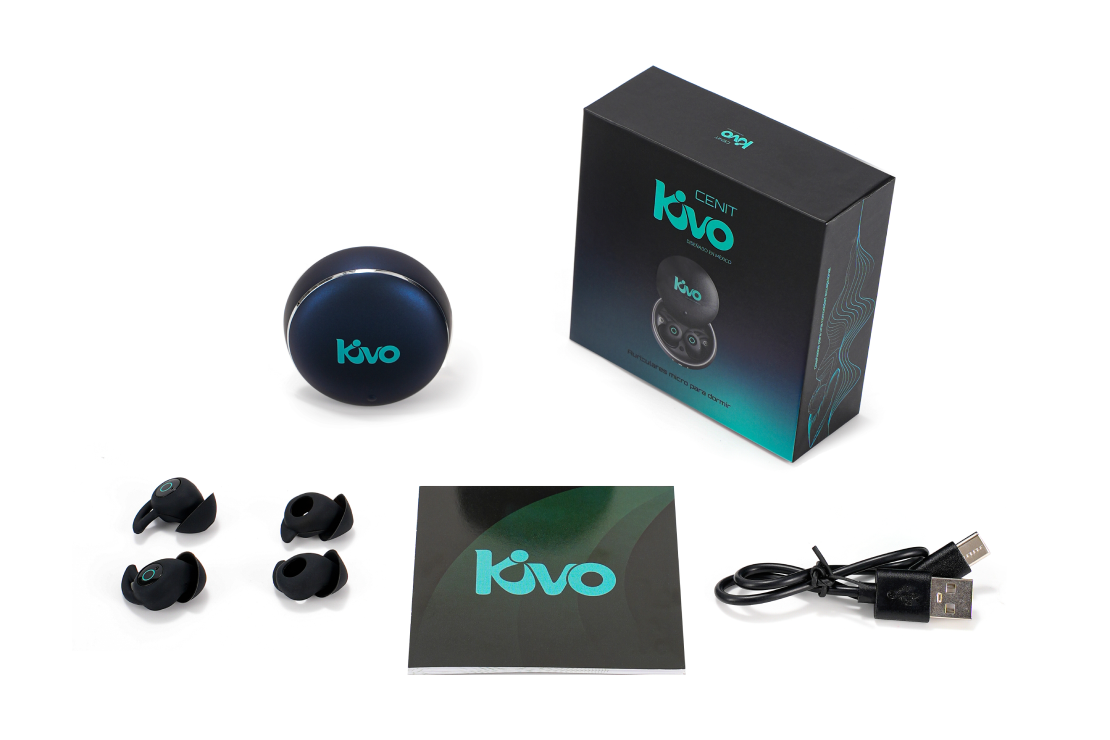 Audífonos Kivo Cenit, estuche, empaque, cable y accesorios incluidos